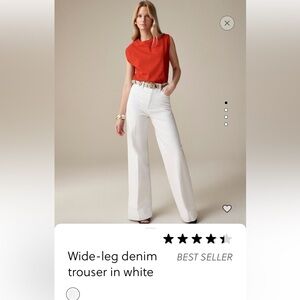 White J Crew wide leg jeans.